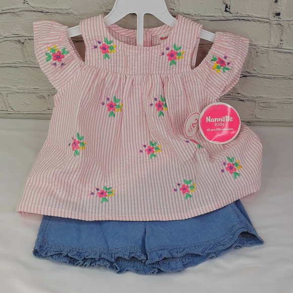 'NANETTE KIDS' 2-PIECE 'FLOWERS A'BOUT' TOP & SHORT SET - Picture 15 of 15
